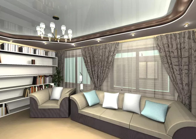 Многоуровневые натяжные потолки